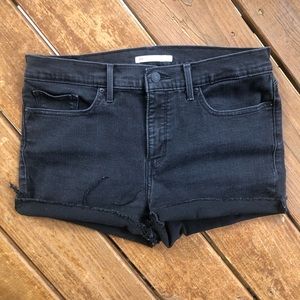 High Waist Black Levi Jean Shorts Size 8